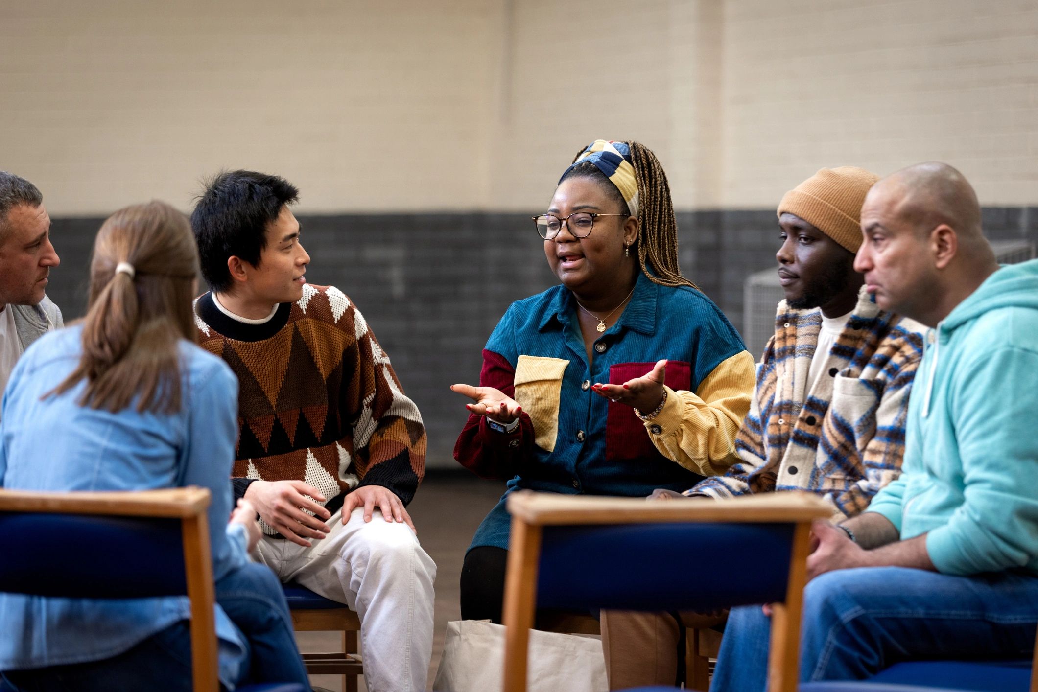 Small group discussion and encouragement in a welcoming setting